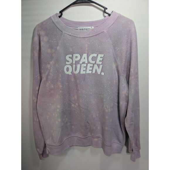 Wildfox Space Queen Purple Splatter Print Sweatshirt Cotton Blend Size XS - Picture 2 of 9